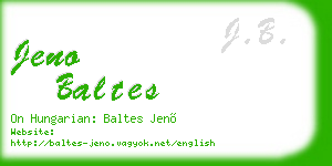 jeno baltes business card